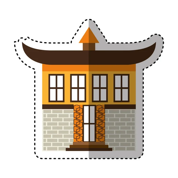 Edificio japonés icono tradicional — Vector de stock