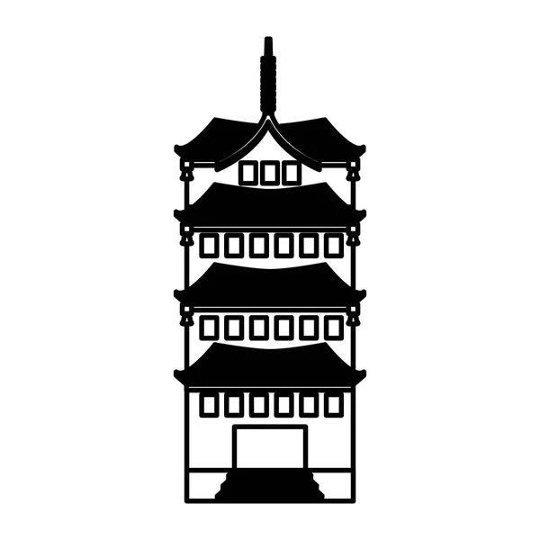 Japanese building traditional icon — Stock Vector