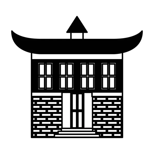 Japonês edifício tradicional ícone — Vetor de Stock