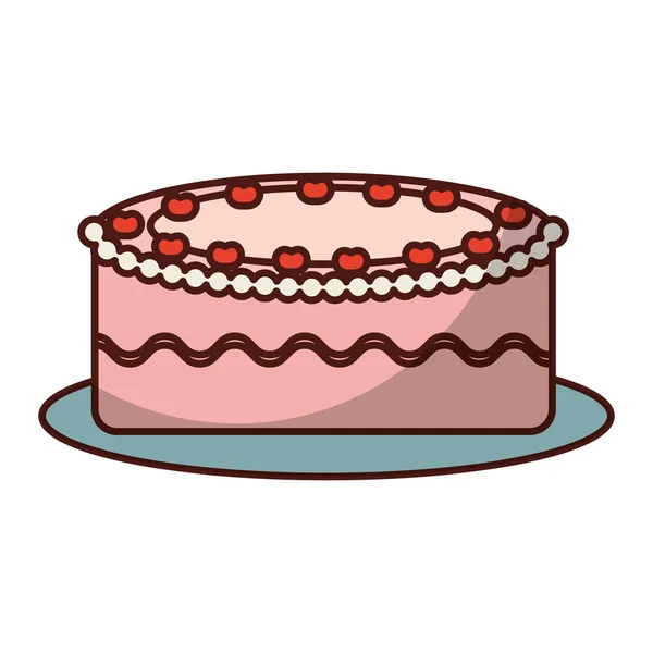 Pyszne słodkie ciasto ikona — Wektor stockowy