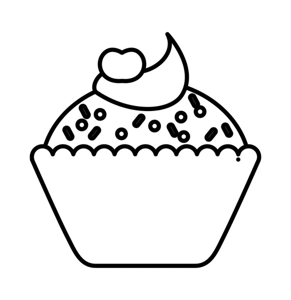 Délicieuse icône cupcake sucré — Image vectorielle