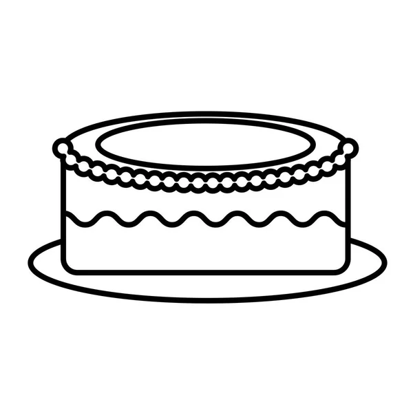 Delicioso ícone de bolo doce —  Vetores de Stock