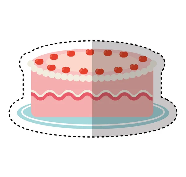 Delicious sweet cake icon — Stock Vector