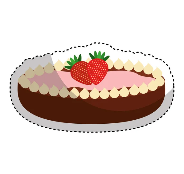 Delicioso pastel dulce icono — Vector de stock