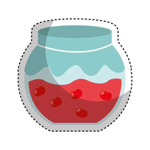 Frutas conservar no ícone jar —  Vetores de Stock