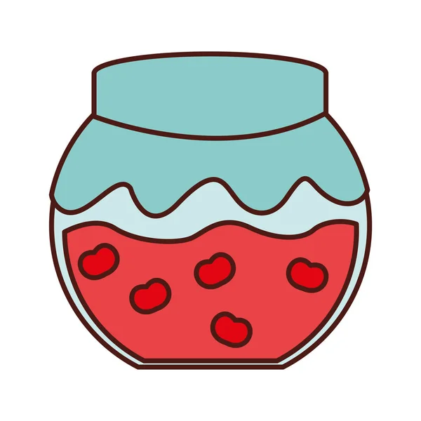 Fruta conservar en icono del frasco — Vector de stock