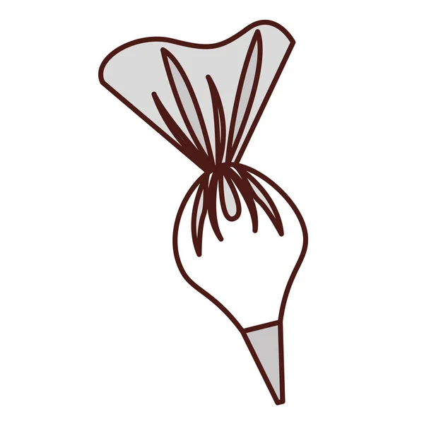 Crema sacchetto icona pasticceria isolato — Vettoriale Stock