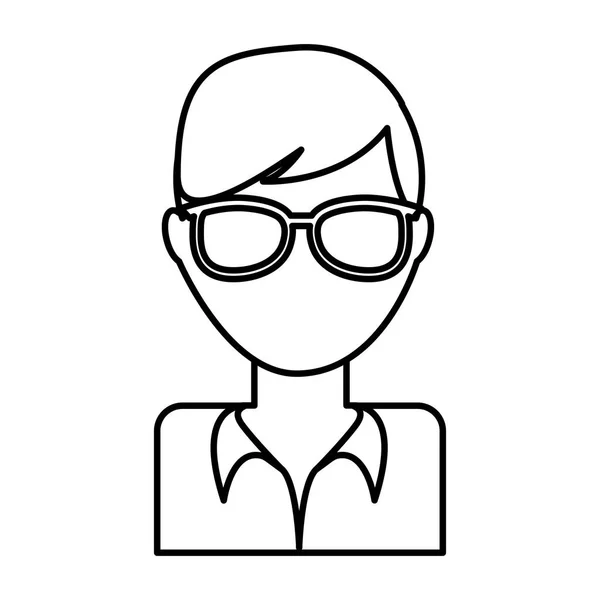 Joven hombre avatar carácter — Vector de stock