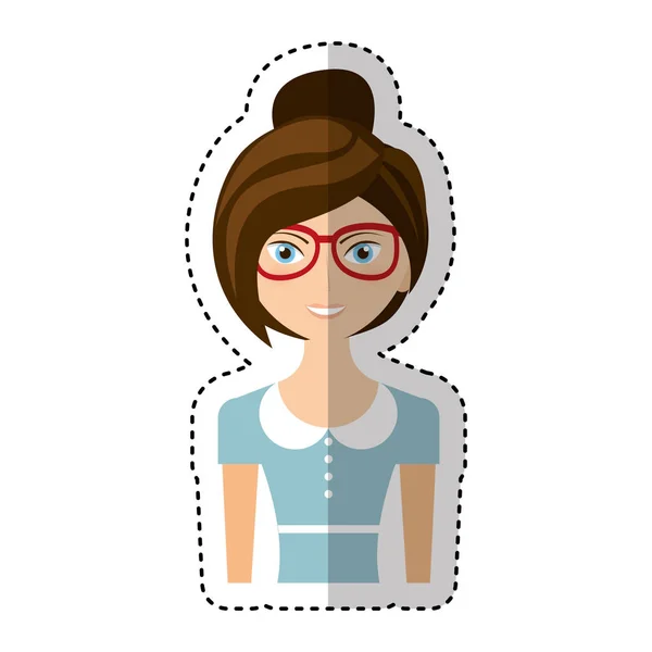 Young woman avatar character — Stock Vector