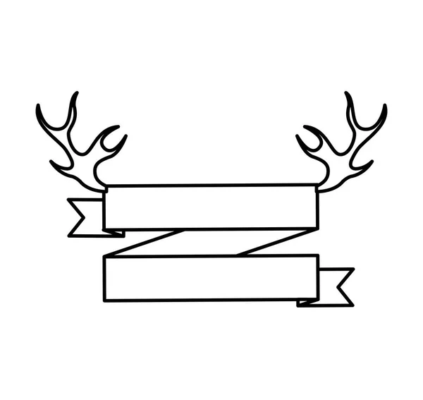 Elegante frame met hoorns — Stockvector