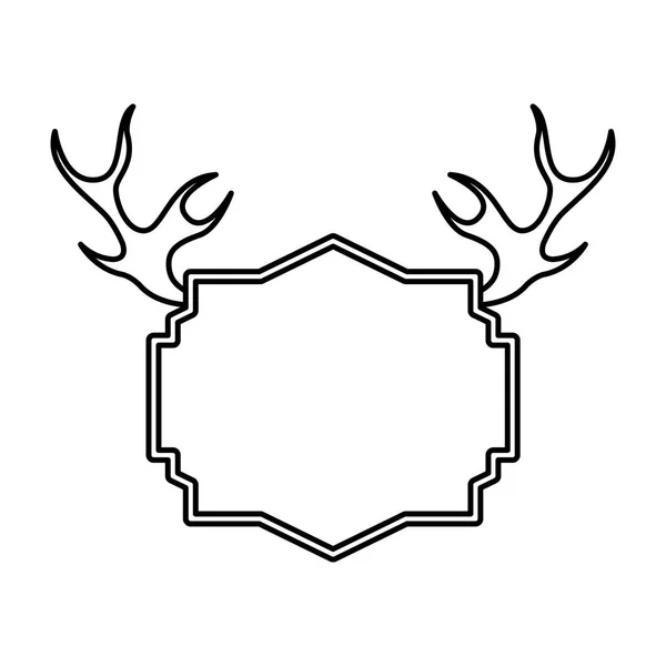 Elegante frame met hoorns — Stockvector