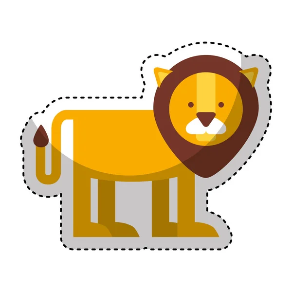 Schattige Leeuw karakter pictogram — Stockvector