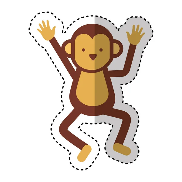 Cute monkey character icon — Stock Vector
