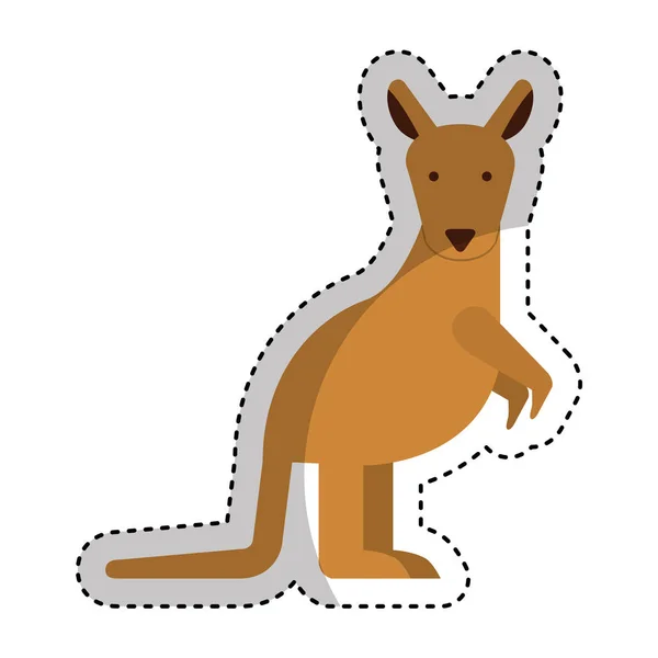 Aranyos kenguru karakter ikonra — Stock Vector