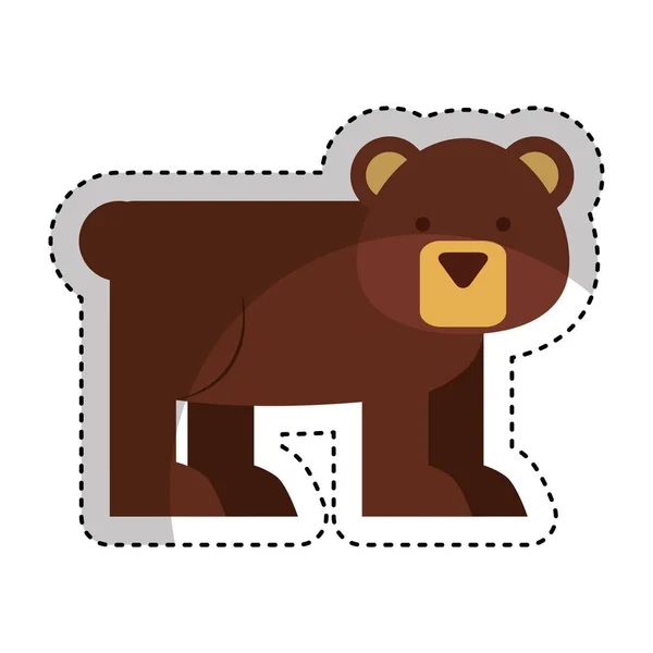 Aranyos medve karakter ikonra — Stock Vector