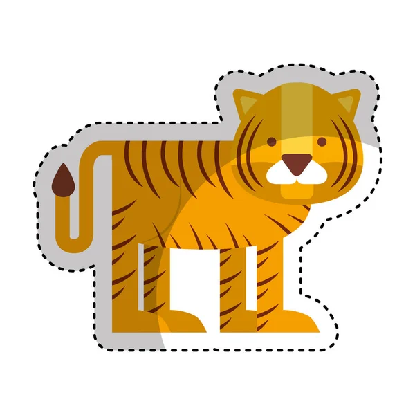 Χαριτωμένο τίγρη εικονίδιο χαρακτήρων — Διανυσματικό Αρχείο