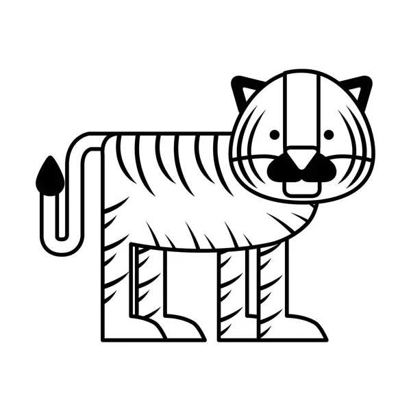 Söt tiger karaktär ikon — Stock vektor
