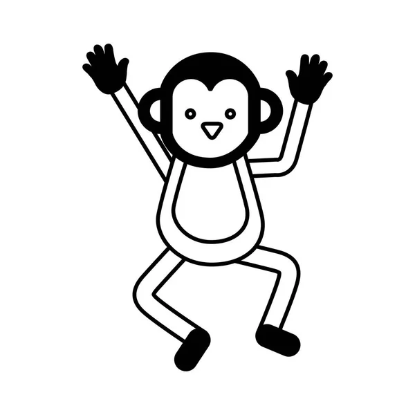 Mono lindo personaje icono — Vector de stock