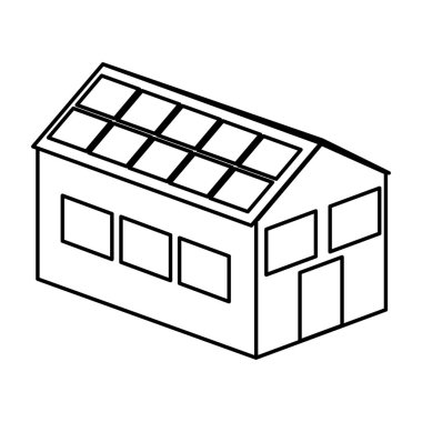 evin dış paneli güneş izole simgesi ile