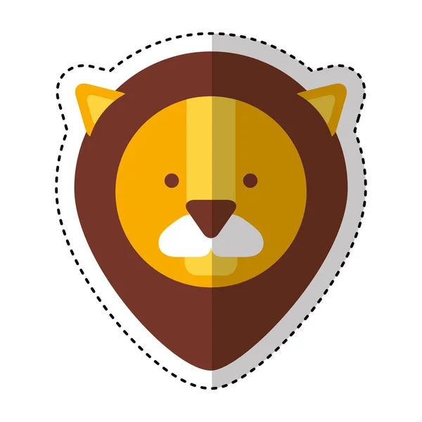 Lindo león carácter icono — Vector de stock