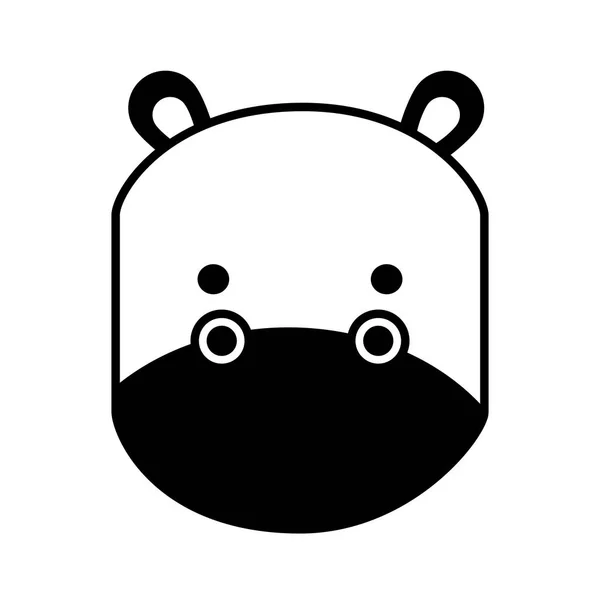 Schattig hippo karakter pictogram — Stockvector