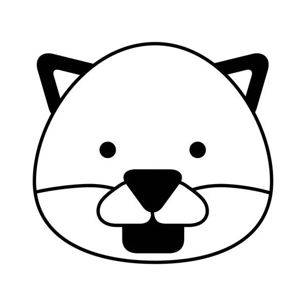 Lindo panter carácter icono — Vector de stock