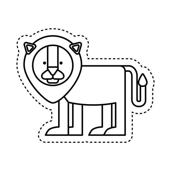 Söt lejon karaktär ikon — Stock vektor