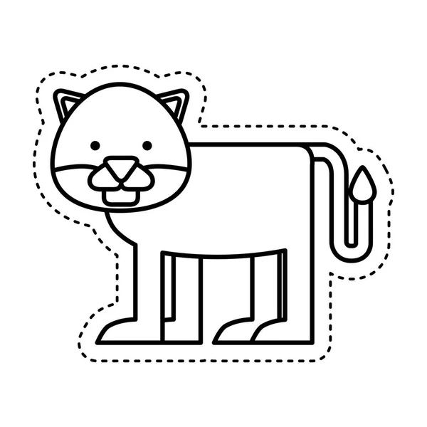 Lindo panter carácter icono — Vector de stock