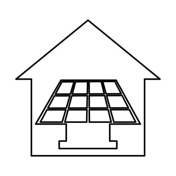 房屋外墙与面板太阳能独立图标 — 图库矢量图片