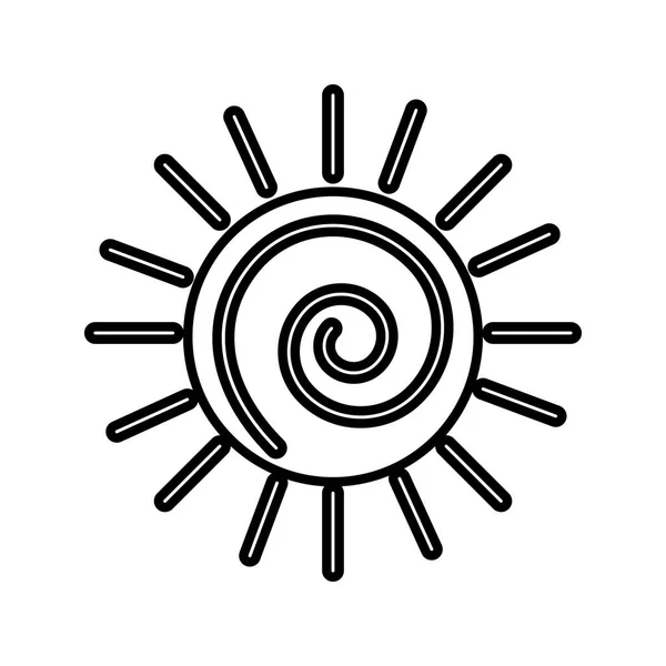 Sun silhouette isolated icon — Stock Vector