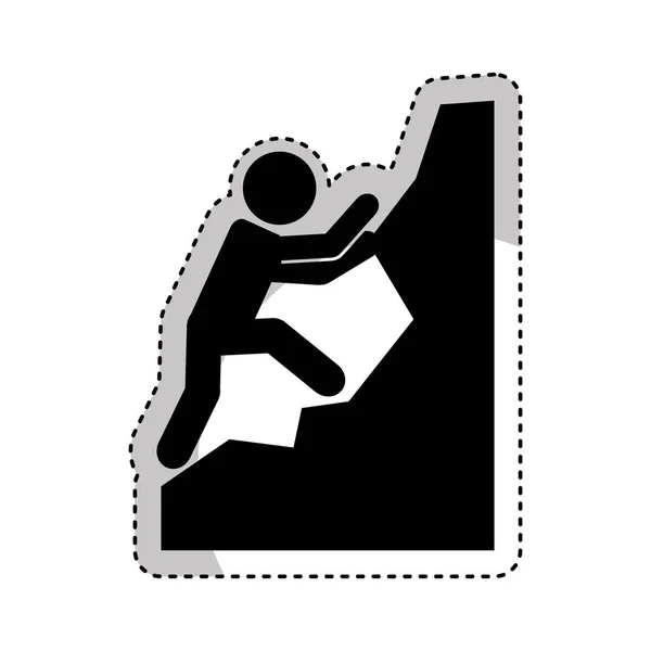 Climbing extreme sport icon — Stock Vector