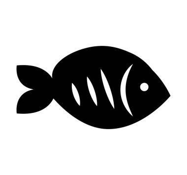 Balık eti gıda izole simgesi