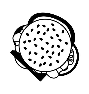 lezzetli burger izole simgesi