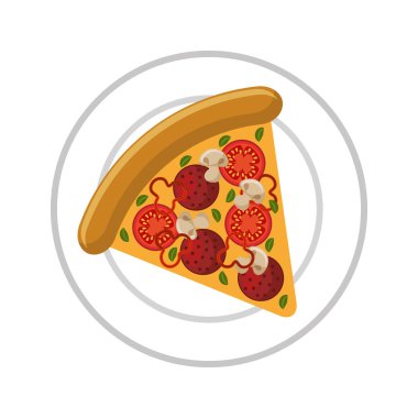 güzel pizza izole simgesi