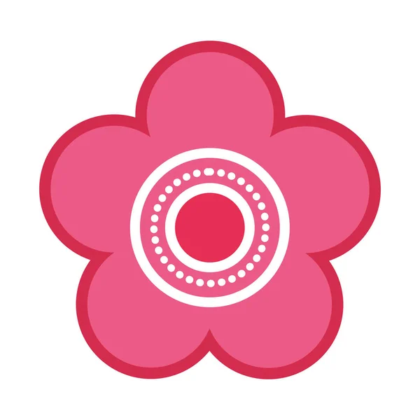 Aranyos japán virág ikon — Stock Vector