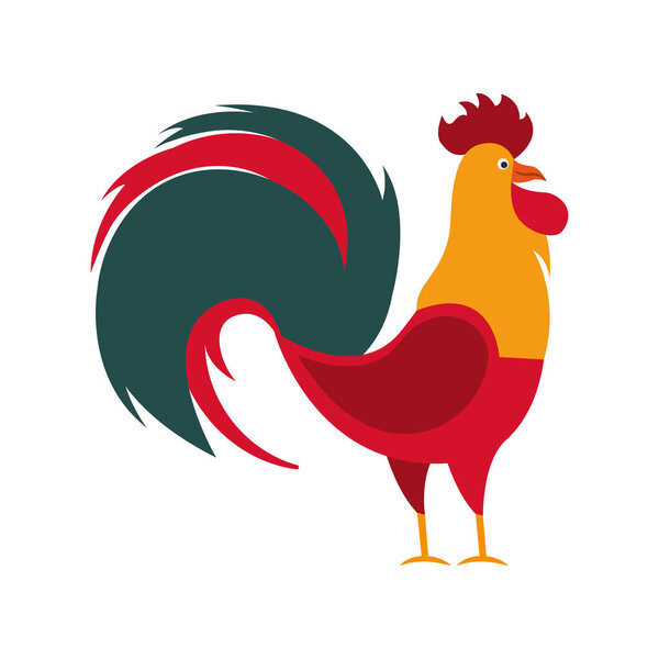 rooster year isolated icon