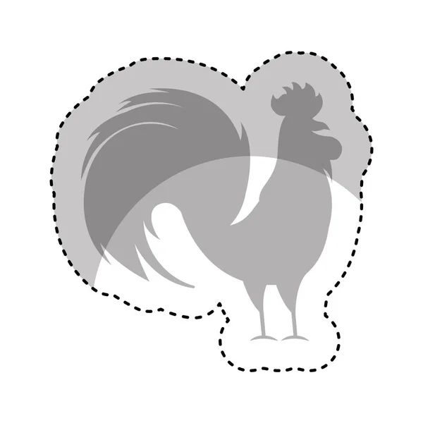 Rooster year isolated icon — Stock Vector