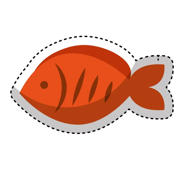 Carne de pescado alimentos aislados icono — Vector de stock