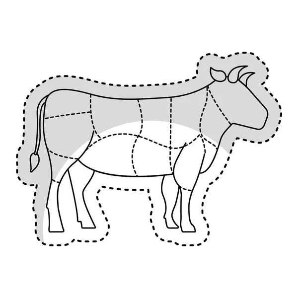 Ikone der Kuhschlachtung — Stockvektor