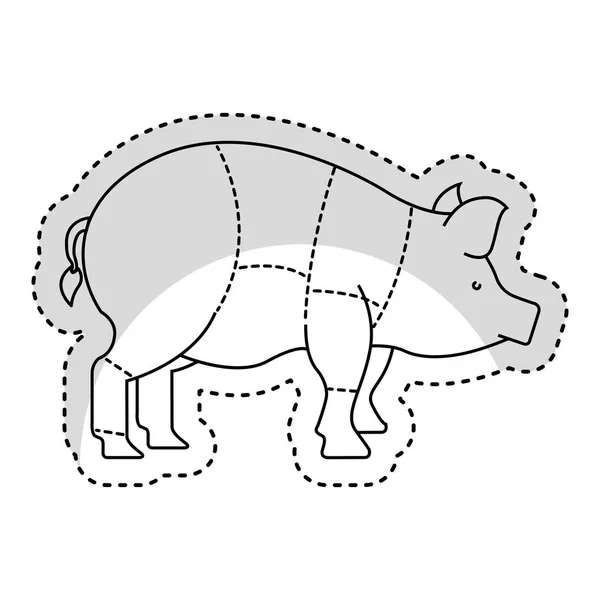 Icône de boucherie de viande de porc — Image vectorielle