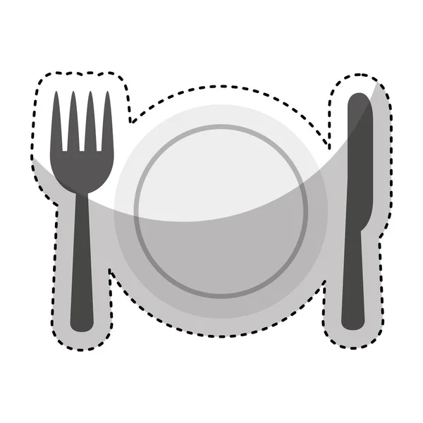 Ikon hidangan dan cutlery terisolasi - Stok Vektor