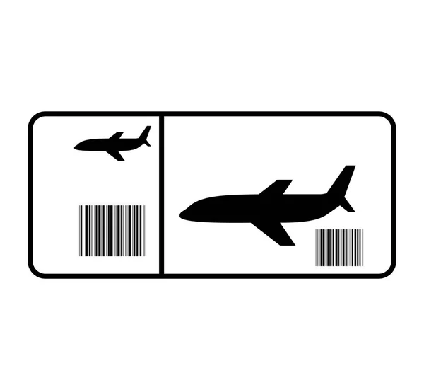 Ticket vlucht geïsoleerde pictogram — Stockvector