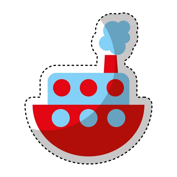 Ship boat toy isolated icon — Stock Vector