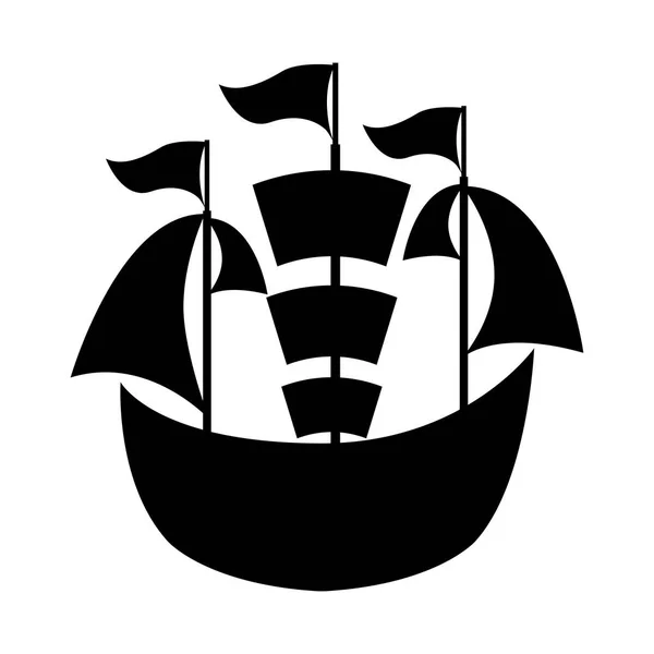Barca a vela giocattolo isolato icona — Vettoriale Stock