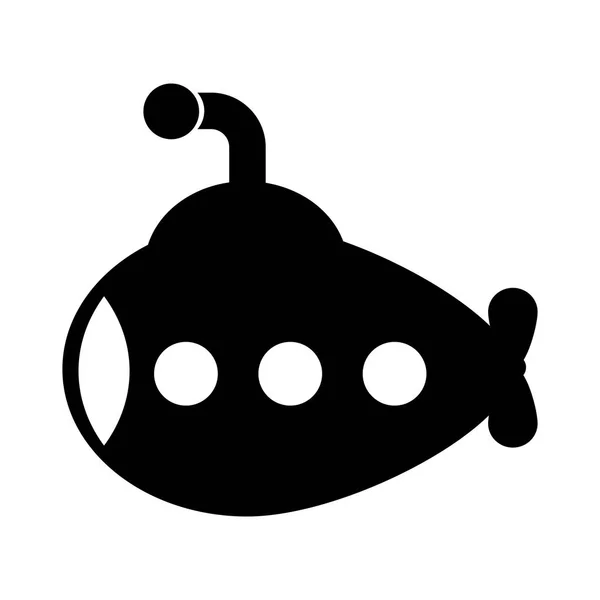 Cute submarine toy isolated icon — Stock Vector