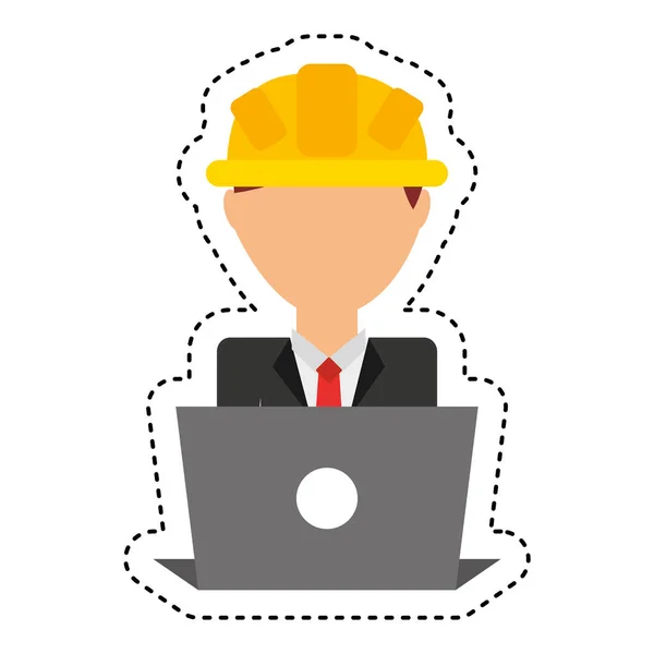 Caractère avatar professionnel de construction — Image vectorielle