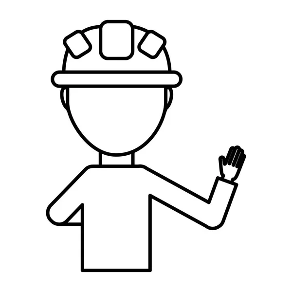 Caractère avatar professionnel de construction — Image vectorielle