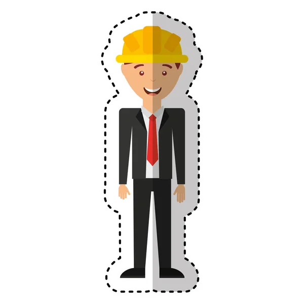 Caractère avatar professionnel de construction — Image vectorielle