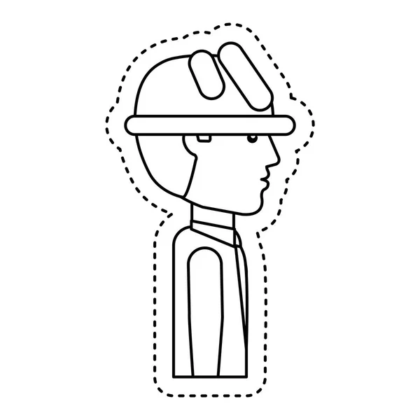Caractère avatar professionnel de construction — Image vectorielle