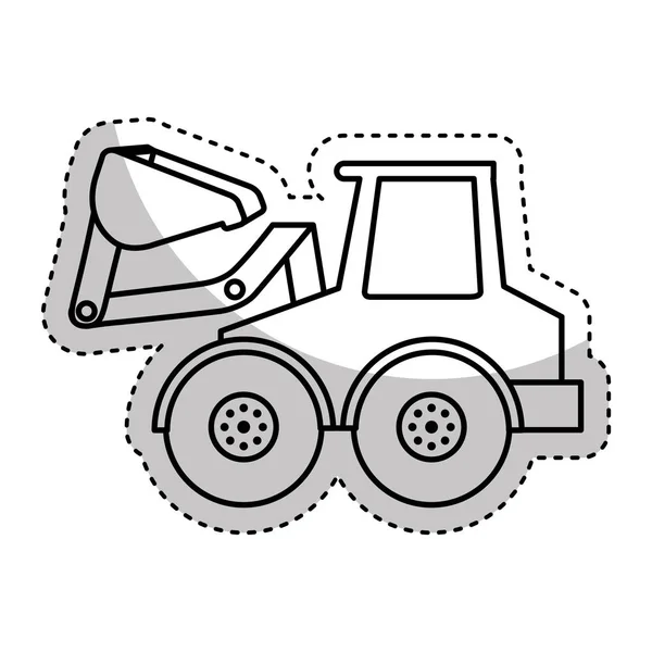 Excavator vehicle isolated icon — Stock Vector